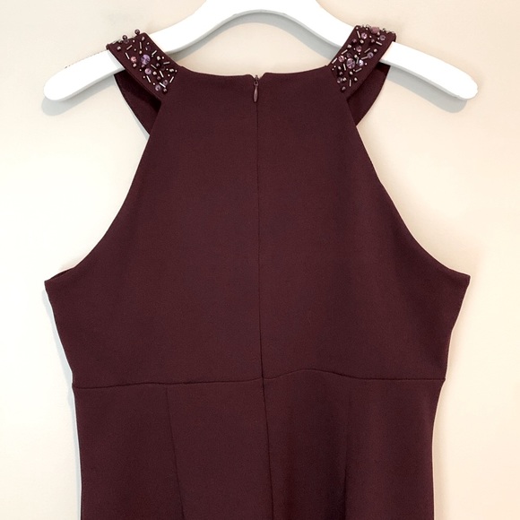 SLNY size 12 beaded halter neck sheath dress - Picture 13 of 16